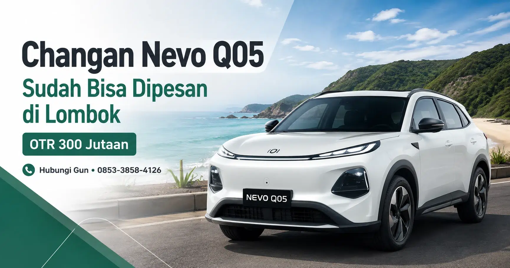 Changan Nevo Q05 Sudah Bisa Dipesan di Lombok, SUV Listrik Modern dengan Harga OTR 300 Jutaan