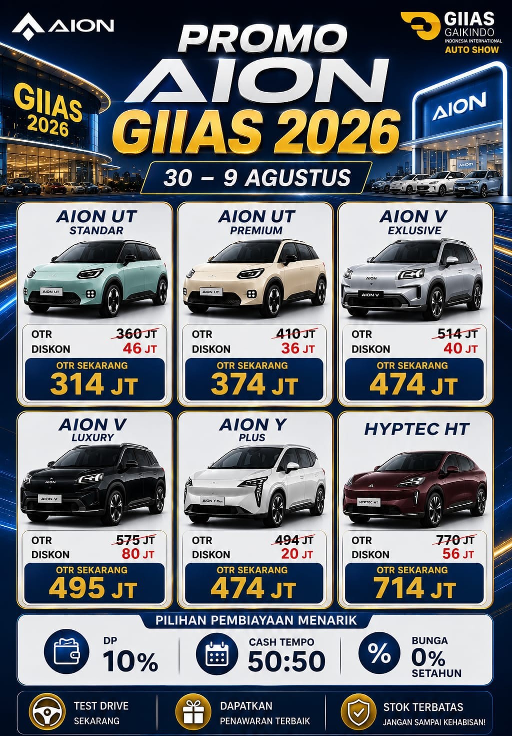 AION Diskon Besar-Besaran di GIIAS 2026, Harga Mulai Rp314 Juta! Simak Daftar Promo Lengkap dan Keuntungannya