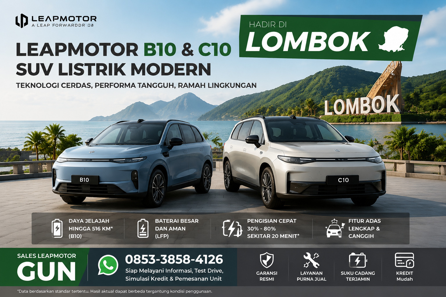 Leapmotor B10 dan C10 Sudah Hadir di Lombok, SUV Listrik Modern dengan Teknologi Cerdas